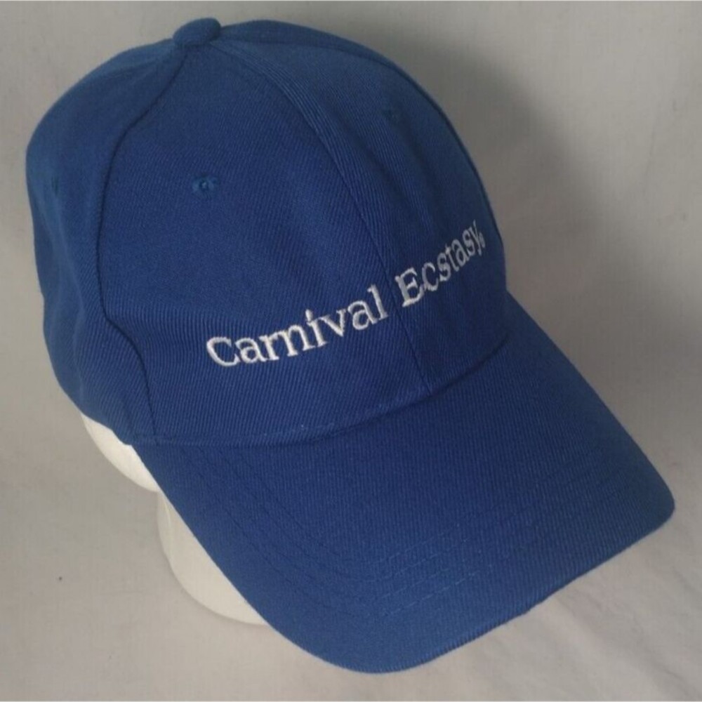 Carnival Cruise Lines Ecstasy Blue Adjustable Strapback Hat/Cap-EXCELLENT!